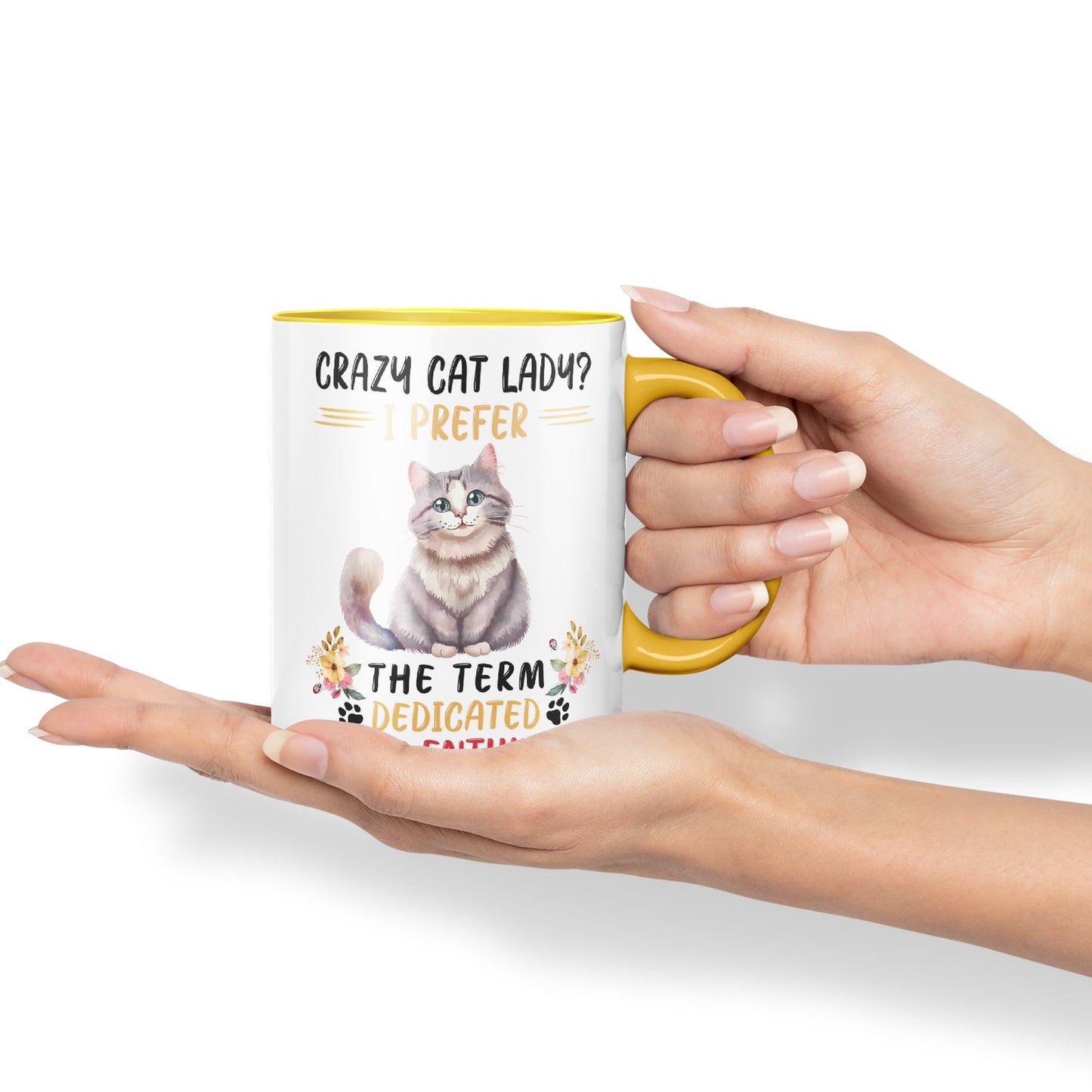 Vixar Crazy Cat Lady? I Prefer Sarcastic Joke Ceramic Coloured Mug Cup for Tea Coffee Hot Brew 330ml 11Oz
