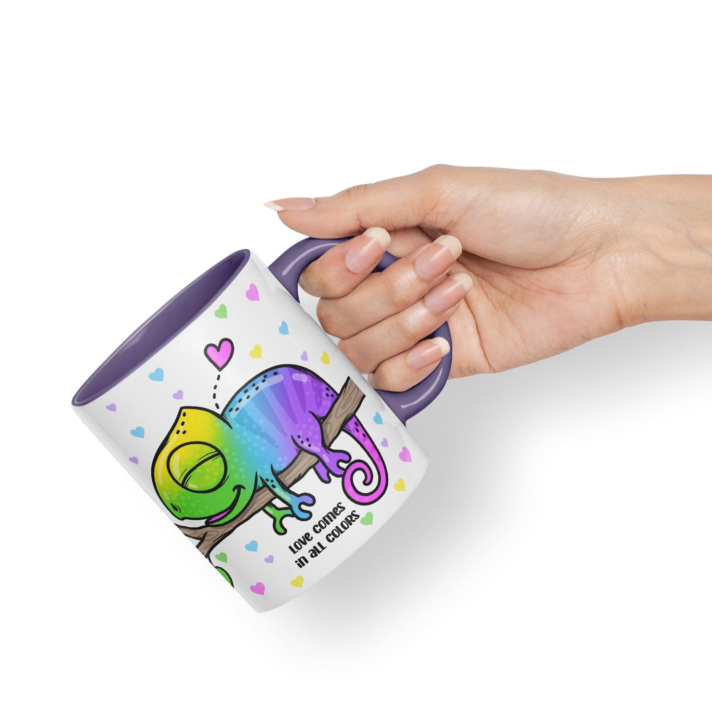 Vixar Love Comes in... Colors Chameleon Coloured Ceramic Mug Cup Gift 330ml 11oz Work Office Tea Coffee Valentines
