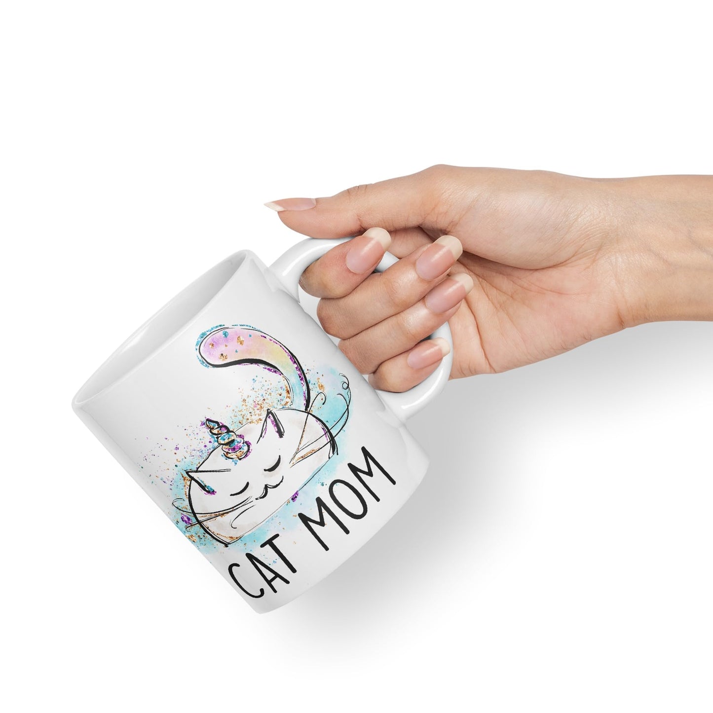 Vixar Cat Mum Unicorn Kitten Ceramic 330 ml Coloured Mug Cup Gift Tea Coffee Christmas Office Home
