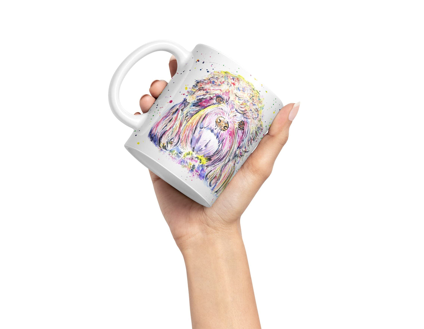 Vixar Cavapoo Puppies Dog Pet Animals Watercolour Art Coloured Mug Cup Gift Birthday Work Office Tea Coffee