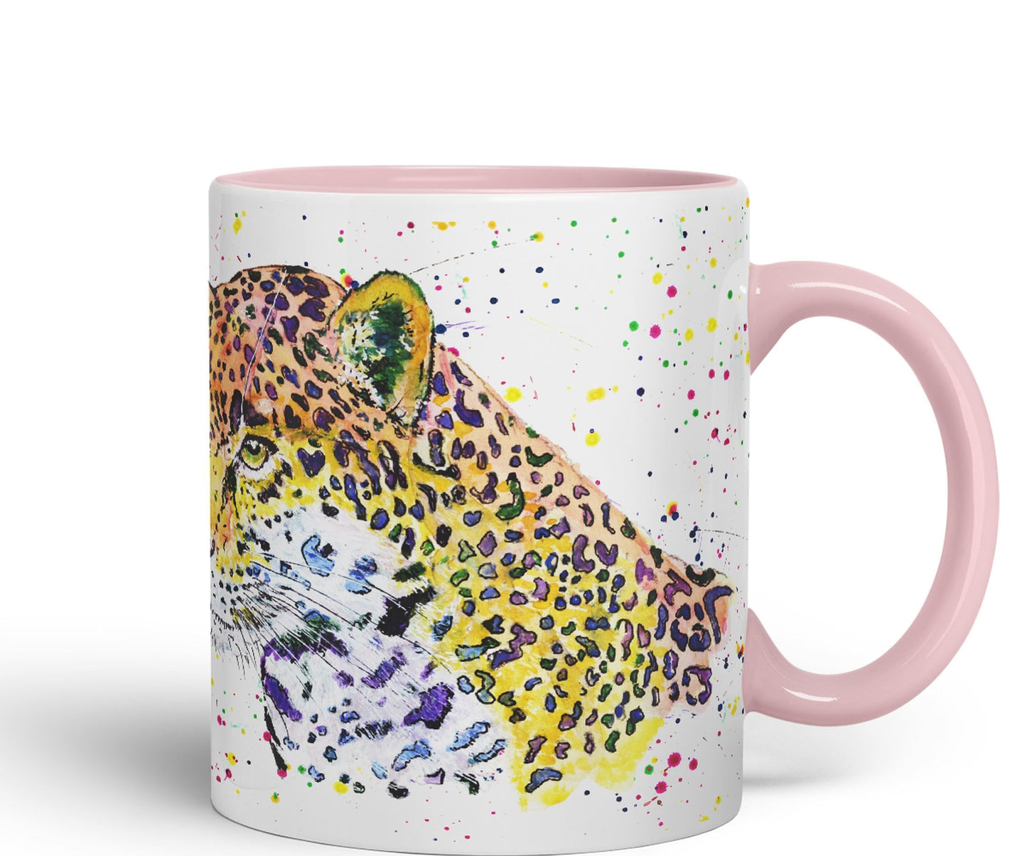 Jaguar Big Cat Safari animals Watercolour Ceramic Coloured Mug Cup for Tea Coffee Hot brew 330ml 11Oz Gift