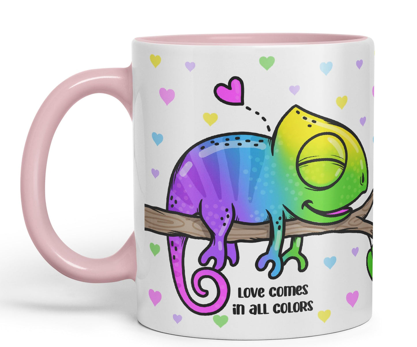 Vixar Love Comes in... Colors Chameleon Coloured Ceramic Mug Cup Gift 330ml 11oz Work Office Tea Coffee Valentines