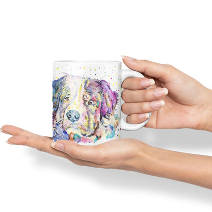 Bernese Mountain Dog Pet animals Watercolour Ceramic Coloured Mug Cup for Tea Coffee Hot brew 330ml 11Oz Gift