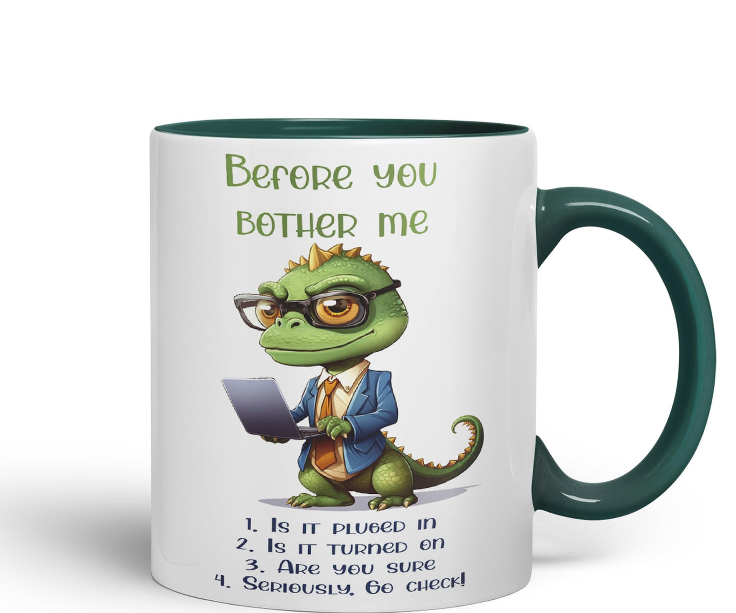 Before You Bother me Crocodile Joke sarkasm Sarcastic Ceramic Coloured Mug Cup for Tea Coffee Hot Brew 330ml 11Oz Gift