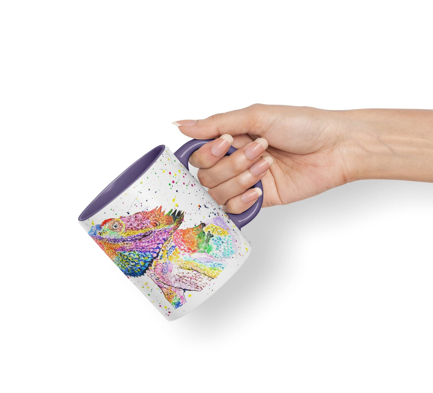Vixar Bearded Dragon Reptile Pogona Pet Animals Watercolour Art Coloured Mug Cup Gift Birthday Work Office Tea Coffee