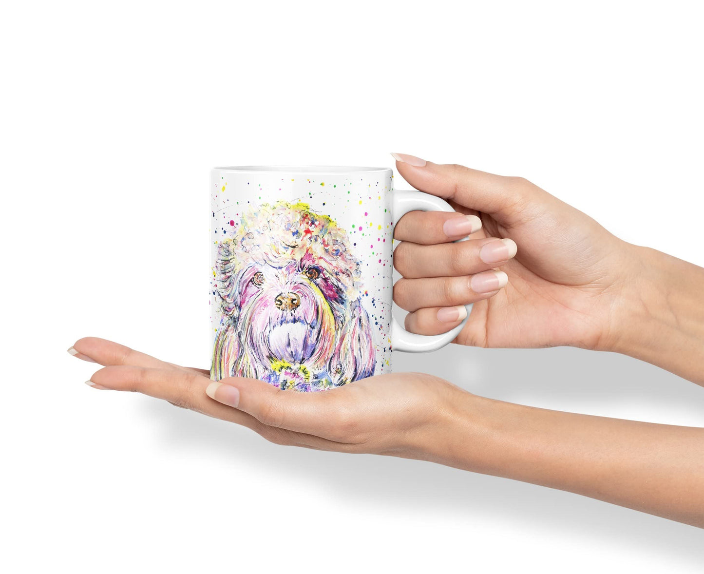 Vixar Cavapoo Puppies Dog Pet Animals Watercolour Art Coloured Mug Cup Gift Birthday Work Office Tea Coffee