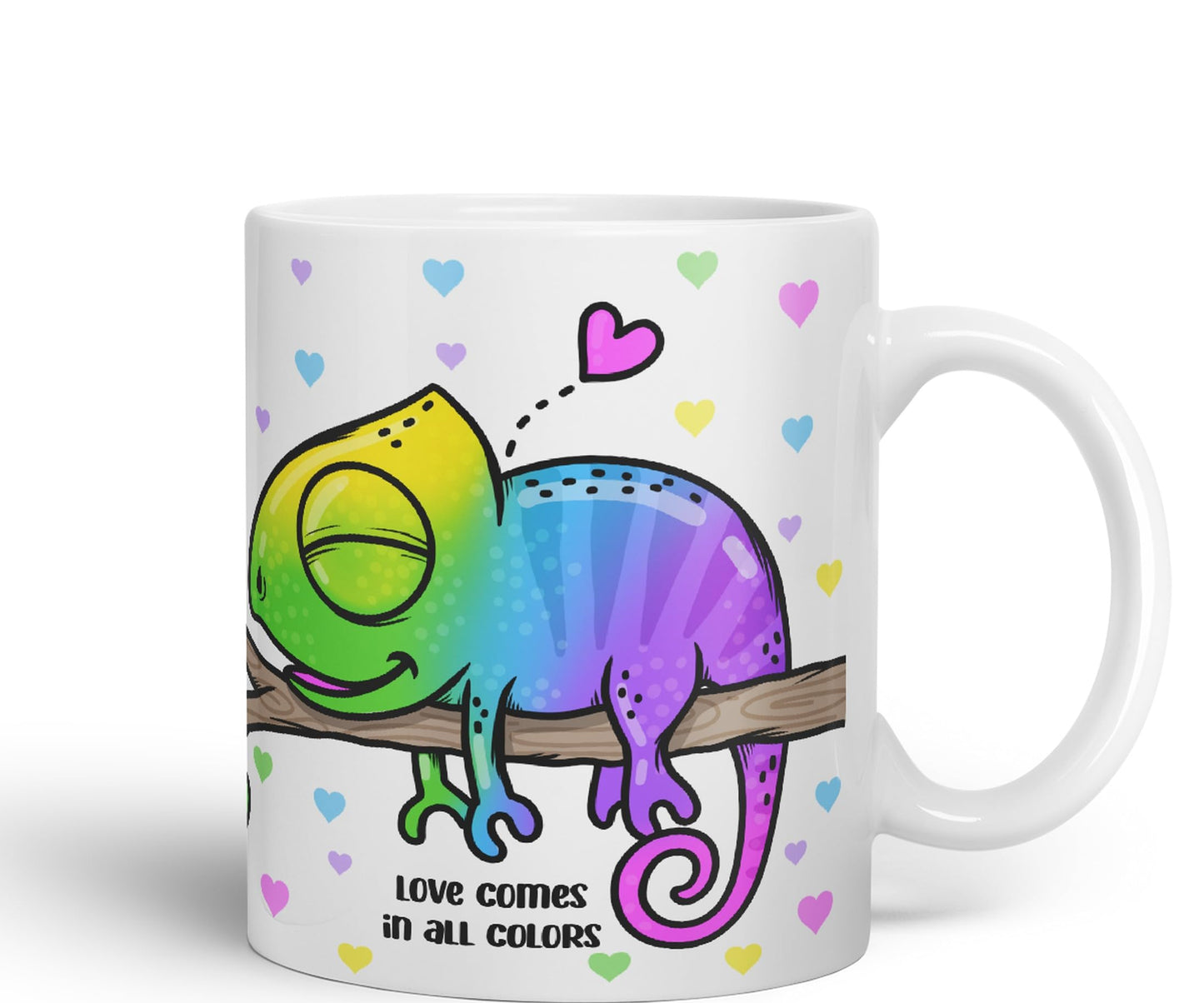 Vixar Love Comes in... Colors Chameleon Coloured Ceramic Mug Cup Gift 330ml 11oz Work Office Tea Coffee Valentines