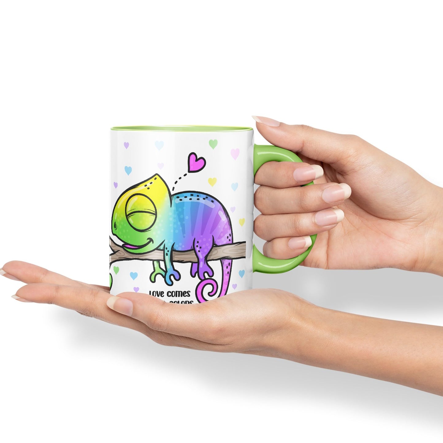 Vixar Love Comes in... Colors Chameleon Coloured Ceramic Mug Cup Gift 330ml 11oz Work Office Tea Coffee Valentines