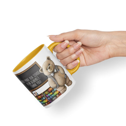 Vixar Teddy Bear Mr Teacher Gift Men Ceramic Mug Coloured Mug Cup Gift end of School Tea Coffee