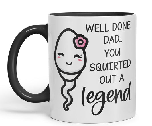 Vixar Dads Little Girl Fathers Day Well Done Dad Ceramic Coloured Mug Cup Gift Tea Coffee Christmas Office Home Joke Sarcastic
