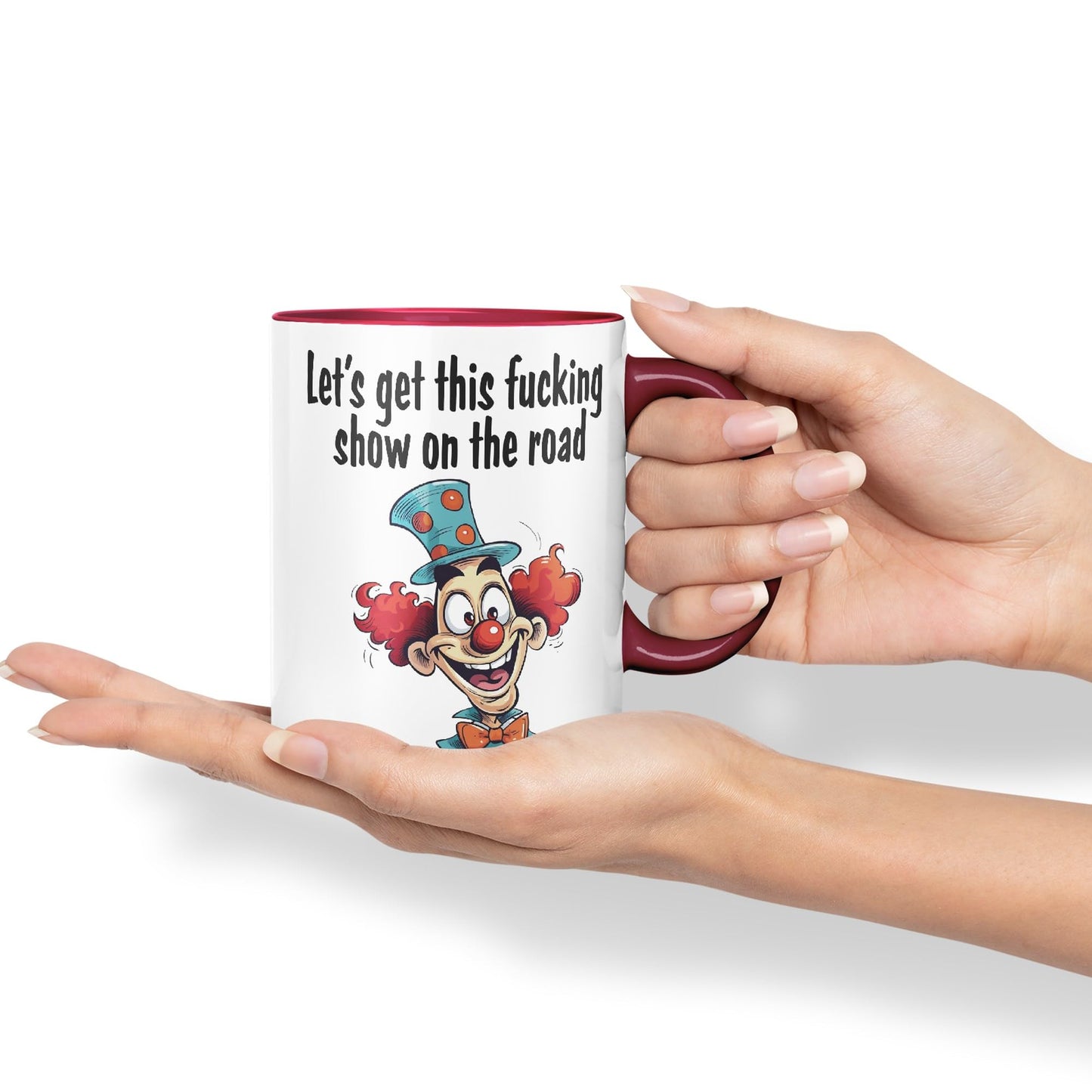 Let's get This fu.. Show on The Road Sarcastic Joke Ceramic Coloured Mug Cup for Tea Coffee Hot Brew 330ml 11 OZ