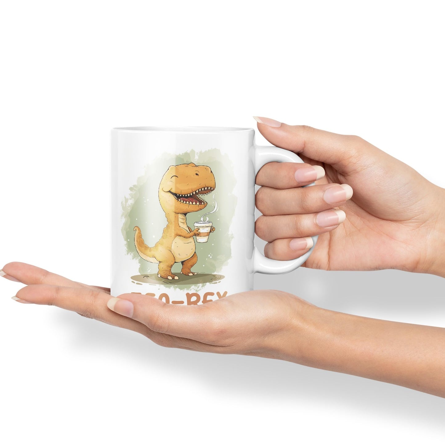 Tea-Rex, Dinosaurus, Dino Joke sarkasm Sarcastic Ceramic Coloured Mug Cup for Tea Coffee Hot Brew 330ml 11Oz Gift