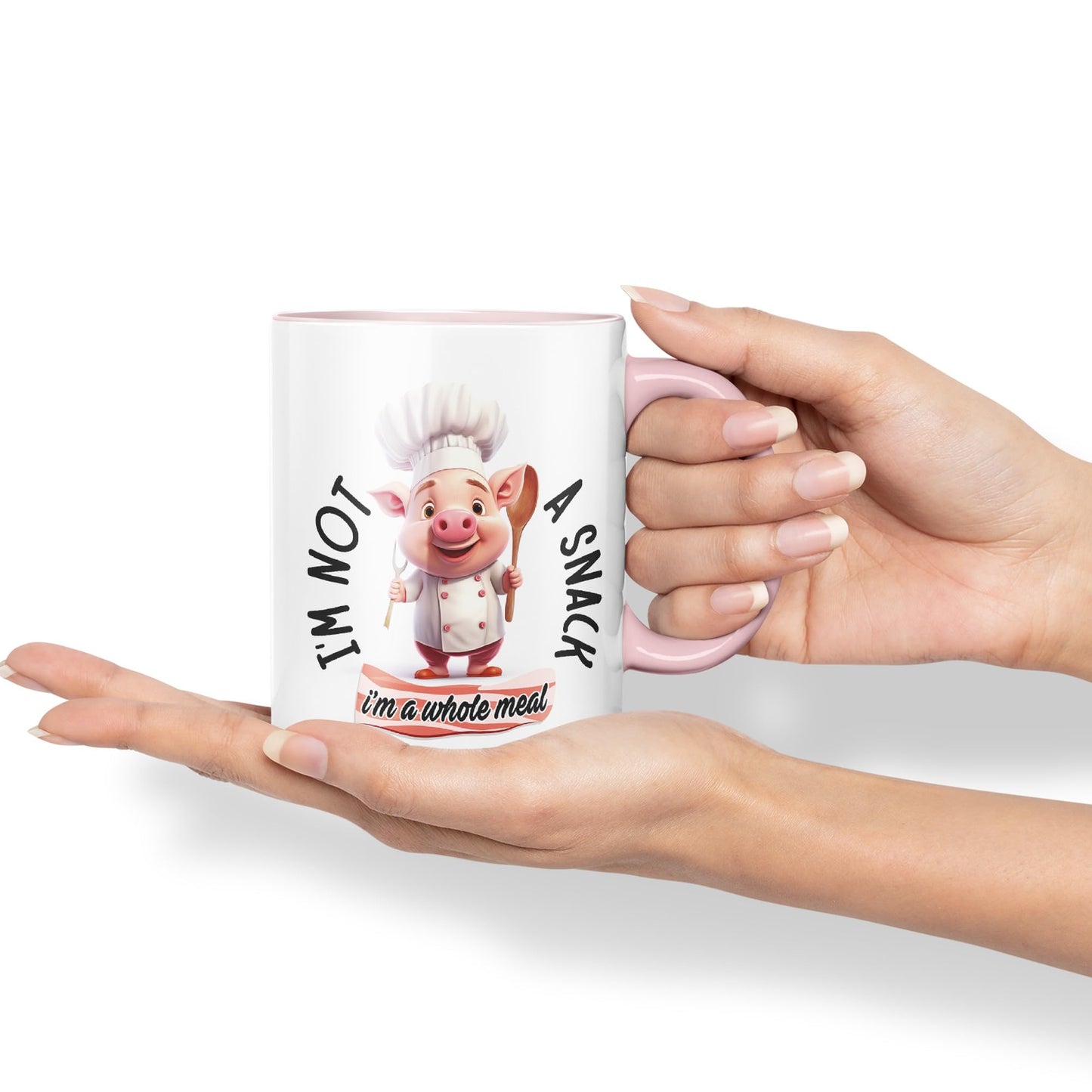 I'm Not a Snack. I'm a Whole Meal Pig Joke sarkasm Sarcastic Ceramic Coloured Mug Cup for Tea Coffee Hot Brew 330ml 11Oz Gift