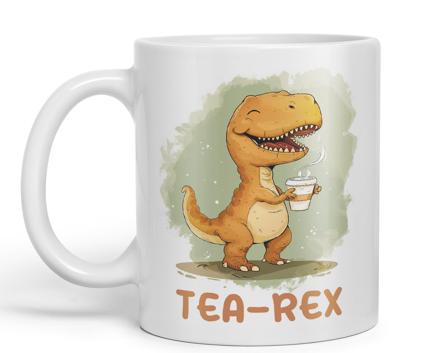 Tea-Rex, Dinosaurus, Dino Joke sarkasm Sarcastic Ceramic Coloured Mug Cup for Tea Coffee Hot Brew 330ml 11Oz Gift