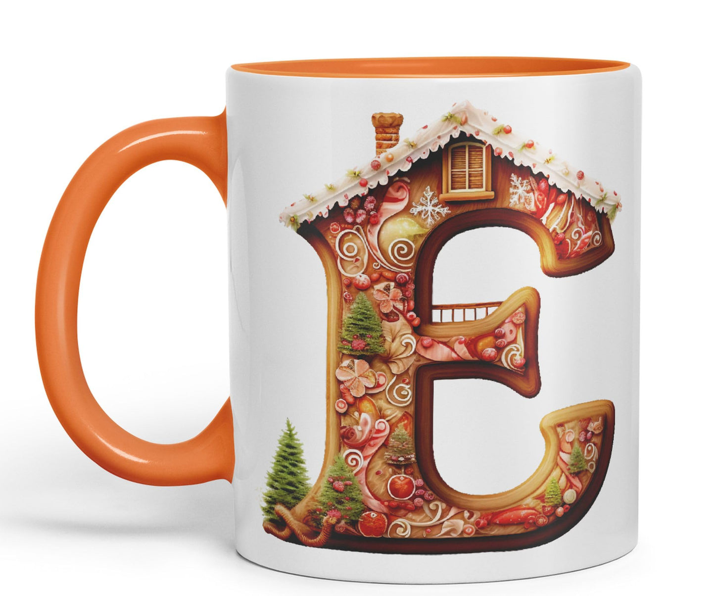 Ginger Alphabet Monogram Letters Letter Gingerbread Man Baked Joke sarkasm Sarcastic Orange Ceramic Coloured Mug Cup for Tea Coffee Hot Brew 330ml 11Oz Gift