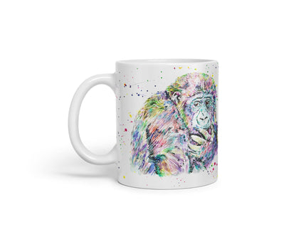 Vixar Gorilla Ape Monkey Animals Watercolour Art Coloured Mug Cup Gift Birthday Work Office Tea Coffee