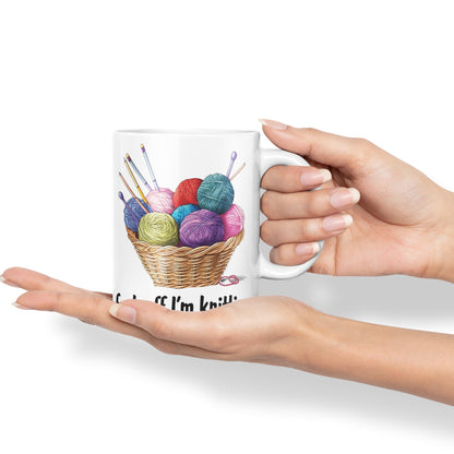 I'm Knitting f.. Off Joke Sarcastic Ceramic Coloured Mug Cup for Tea Coffee Hot Brew 330ml 11Oz