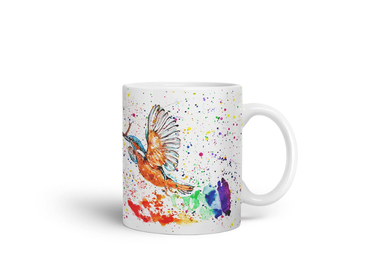 Vixar King Fisher Kingfisher Bird Animals Watercolour Art Coloured Mug Cup Gift Birthday Work Office Tea Coffee