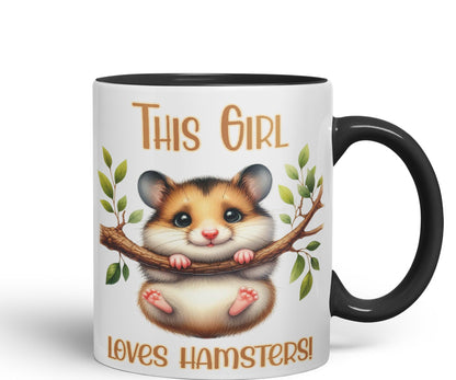 This Girl Loves Hamster Joke sarkasm Sarcastic Ceramic Coloured Mug Cup for Tea Coffee Hot Brew 330ml 11Oz Gift