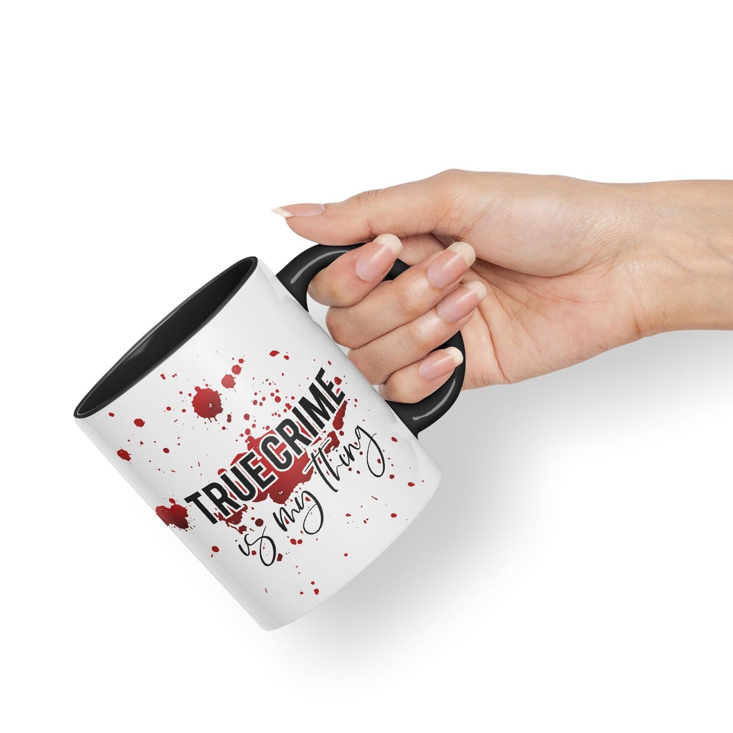 True Crime is My Thing Joke Sarcastic Ceramic Coloured Mug Cup for Tea Coffee Hot Brew 330ml 11Oz Gift