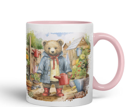 Vixar Teddy Bear Gardener Women Garden Ceramic Mug Coloured Mug Cup Gift Birthday Work Office Tea Coffee