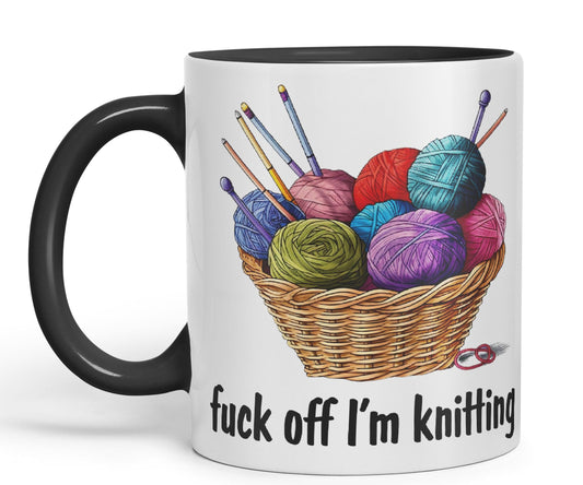 I'm Knitting f.. Off Joke Sarcastic Ceramic Coloured Mug Cup for Tea Coffee Hot Brew 330ml 11Oz