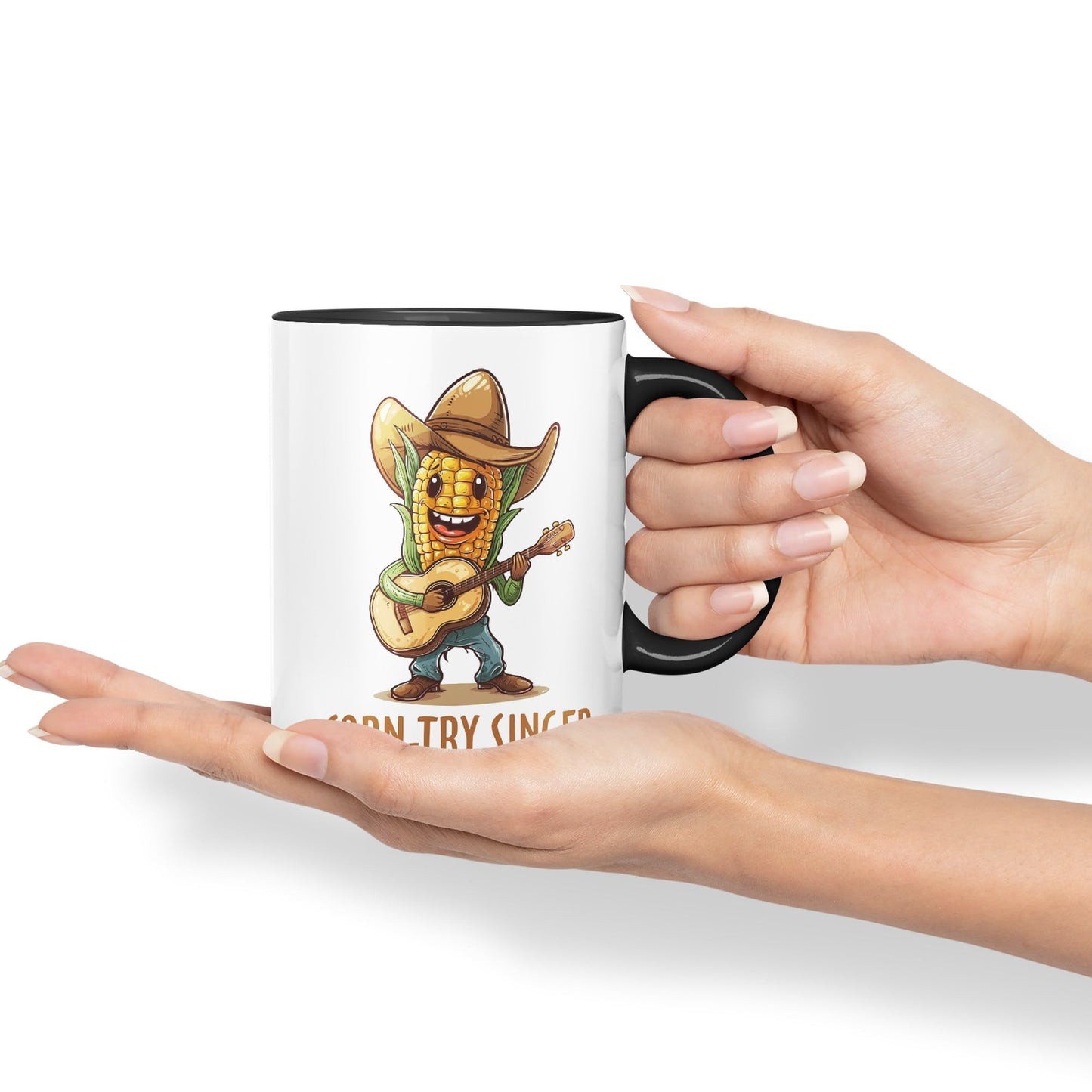 Corn-Try Singer Joke sarkasm Sarcastic Ceramic Coloured Mug Cup for Tea Coffee Hot Brew 330ml 11Oz Gift