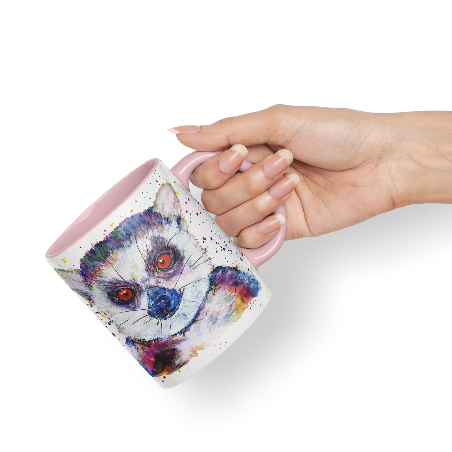 Vixar Lemur Watercolour Art Coloured 330 ml Mug Cup Gift Birthday Work Office Tea Coffee