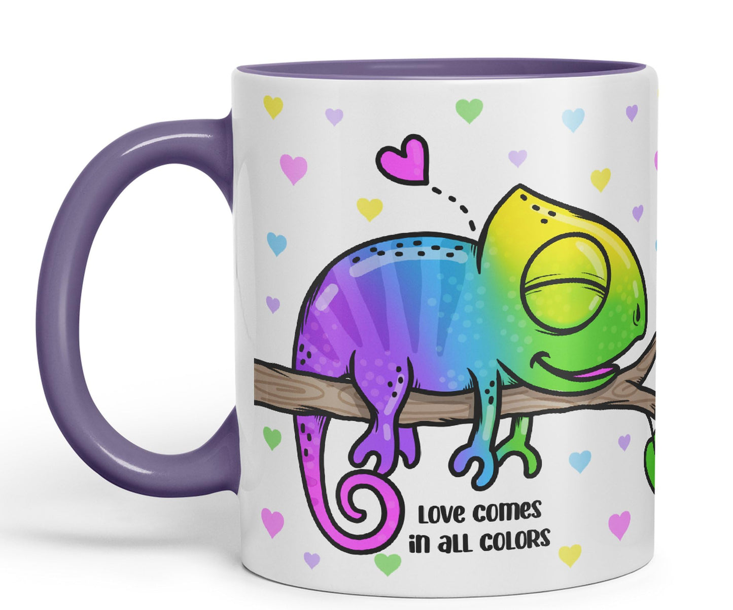 Vixar Love Comes in... Colors Chameleon Coloured Ceramic Mug Cup Gift 330ml 11oz Work Office Tea Coffee Valentines