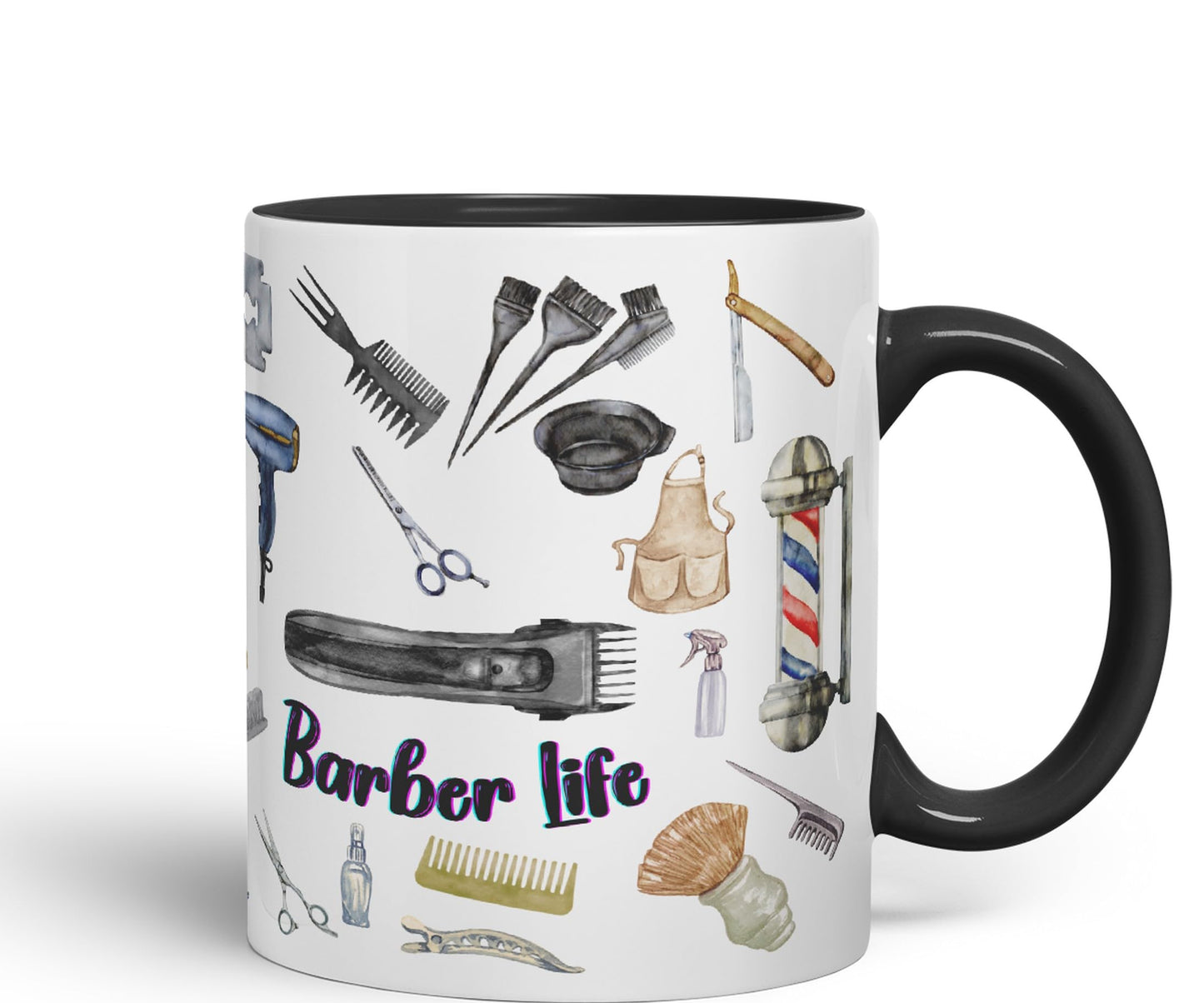 Barber Life hairdresser Ceramic Coloured Mug Cup for Tea Coffee Hot brew 330ml 11Oz Gift