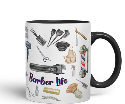 Barber Life hairdresser Ceramic Coloured Mug Cup for Tea Coffee Hot brew 330ml 11Oz Gift