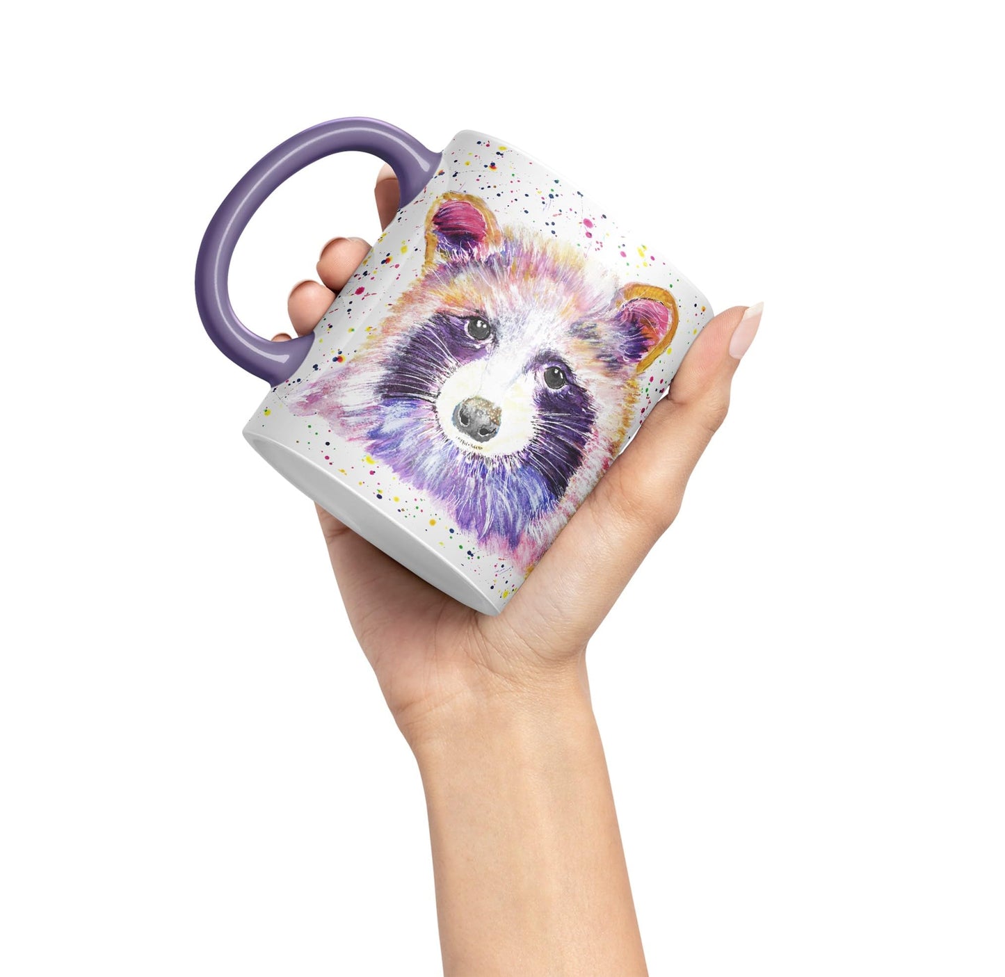 Racoon animals Watercolour Ceramic Coloured Mug Cup for Tea Coffee Hot brew 330ml 11Oz Gift