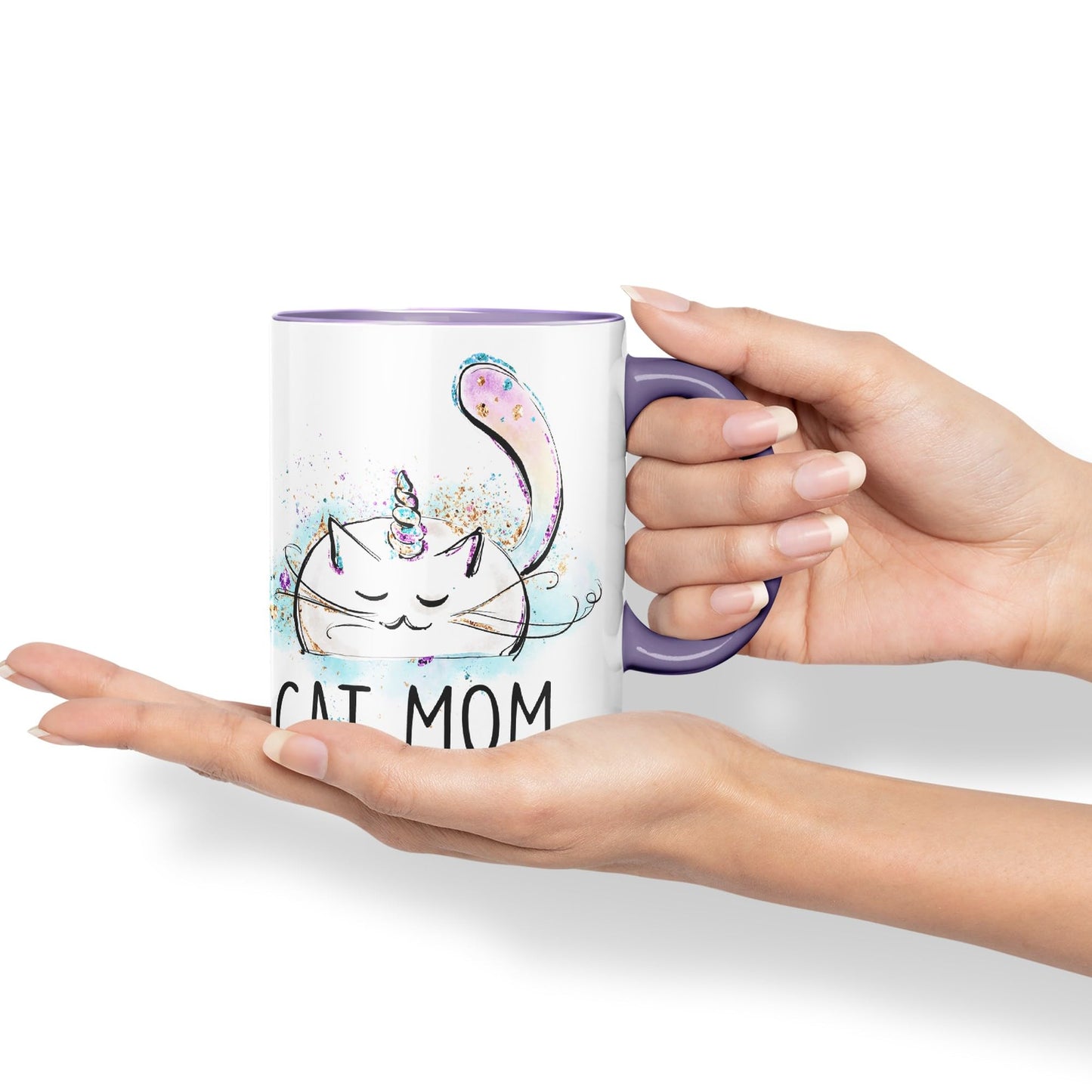 Vixar Cat Mum Unicorn Kitten Ceramic 330 ml Coloured Mug Cup Gift Tea Coffee Christmas Office Home