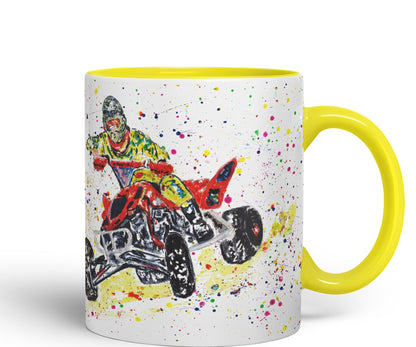 Vixar Motor Quad Bike Motocross Watercolour Art Coloured creamic 330 ml Mug Cup Gift Birthday Work Office Tea Coffee