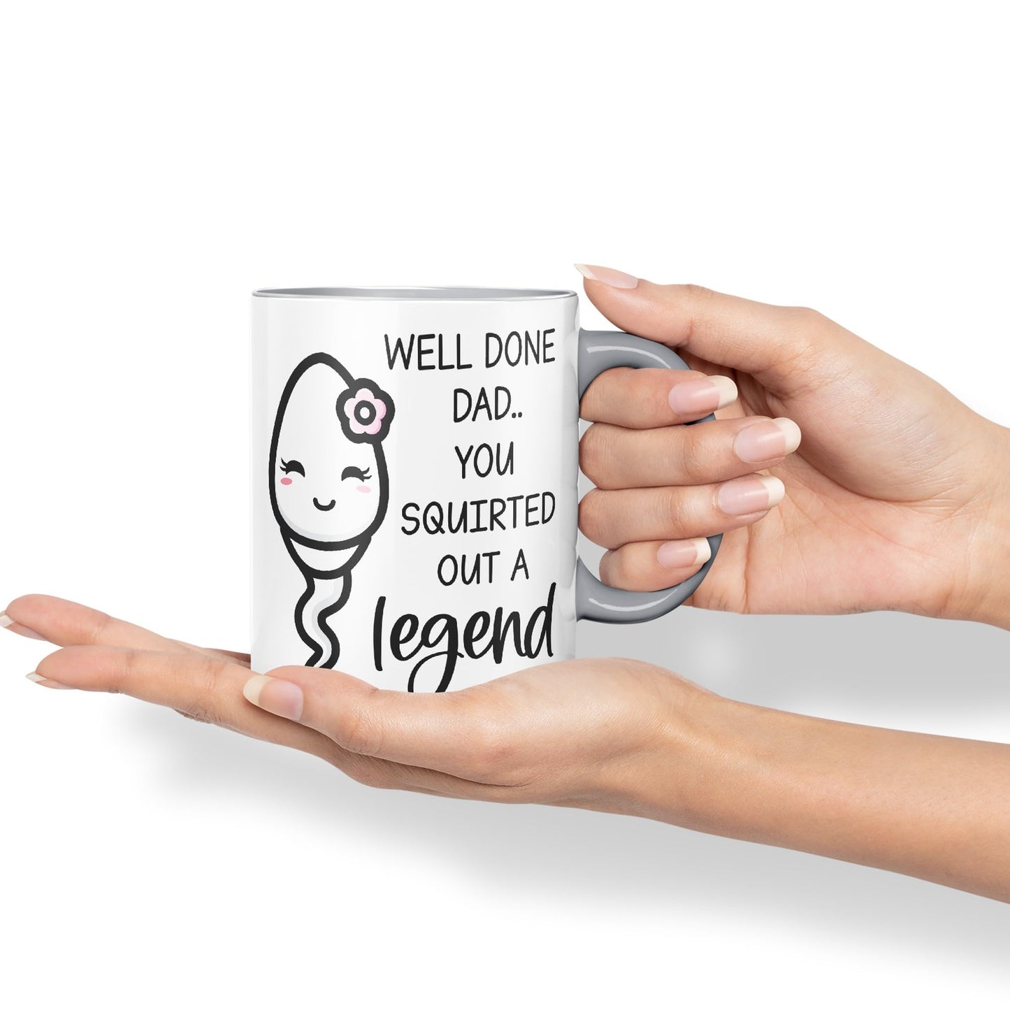 Vixar Dads Little Girl Fathers Day Well Done Dad Ceramic Coloured Mug Cup Gift Tea Coffee Christmas Office Home Joke Sarcastic