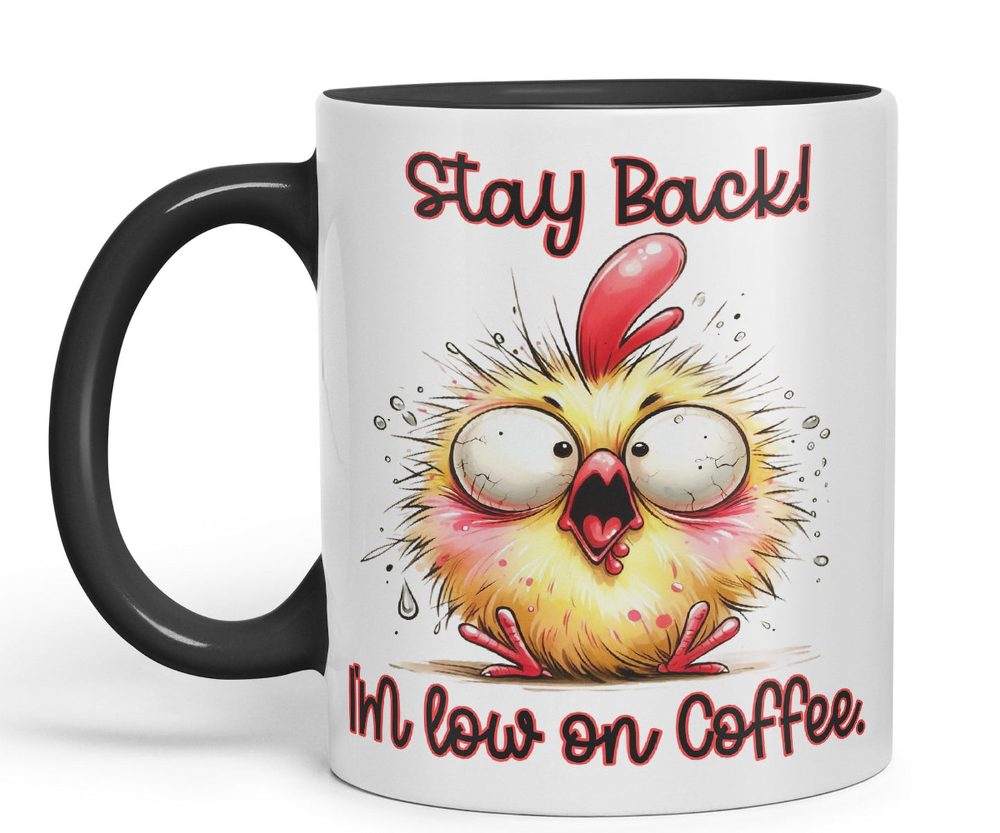 Stay Back! I'm Low on Coffee, Joke sarkasm Sarcastic Ceramic Coloured Mug Cup for Tea Coffee Hot Brew 330ml 11Oz Gift