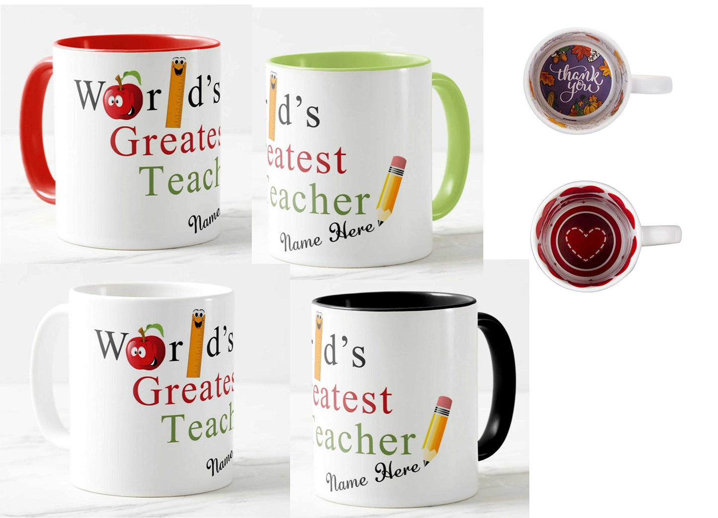 Personalised Mug Customised with Your Text, Worlds Gtreatest Teacher, Teacher Gift from Kids, School Gift