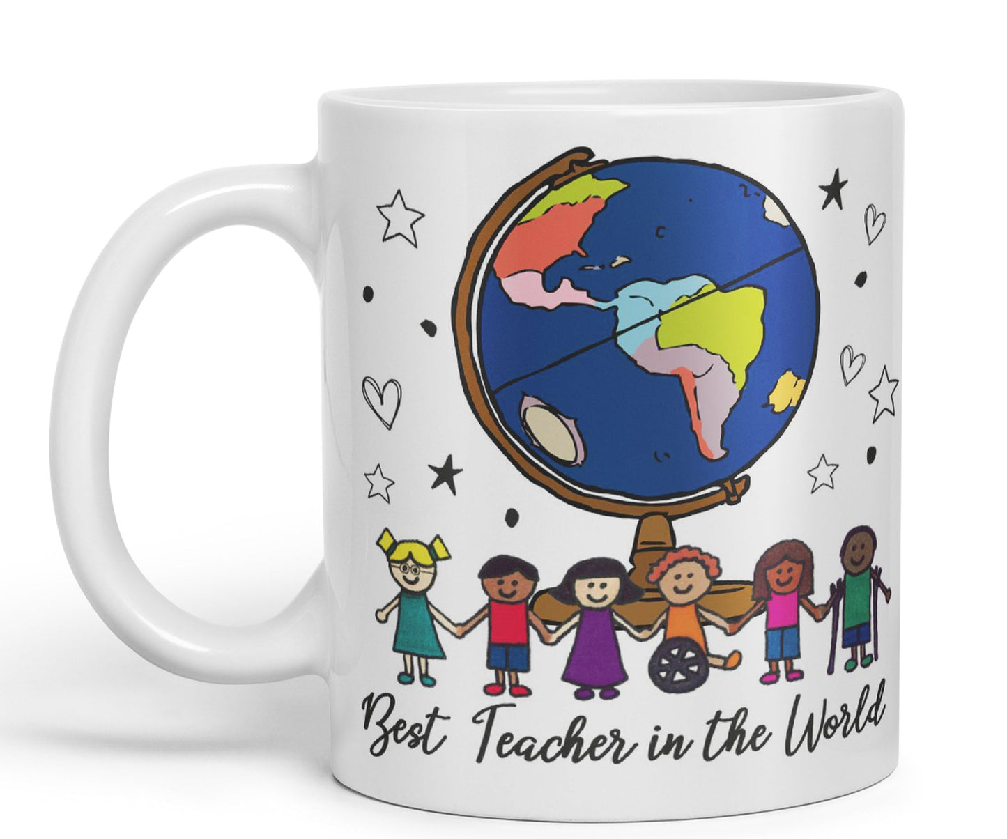 Vixar Best Teacher in The World, Teacher Mug, Teacher Gift from Kids, School Gift, end of Year