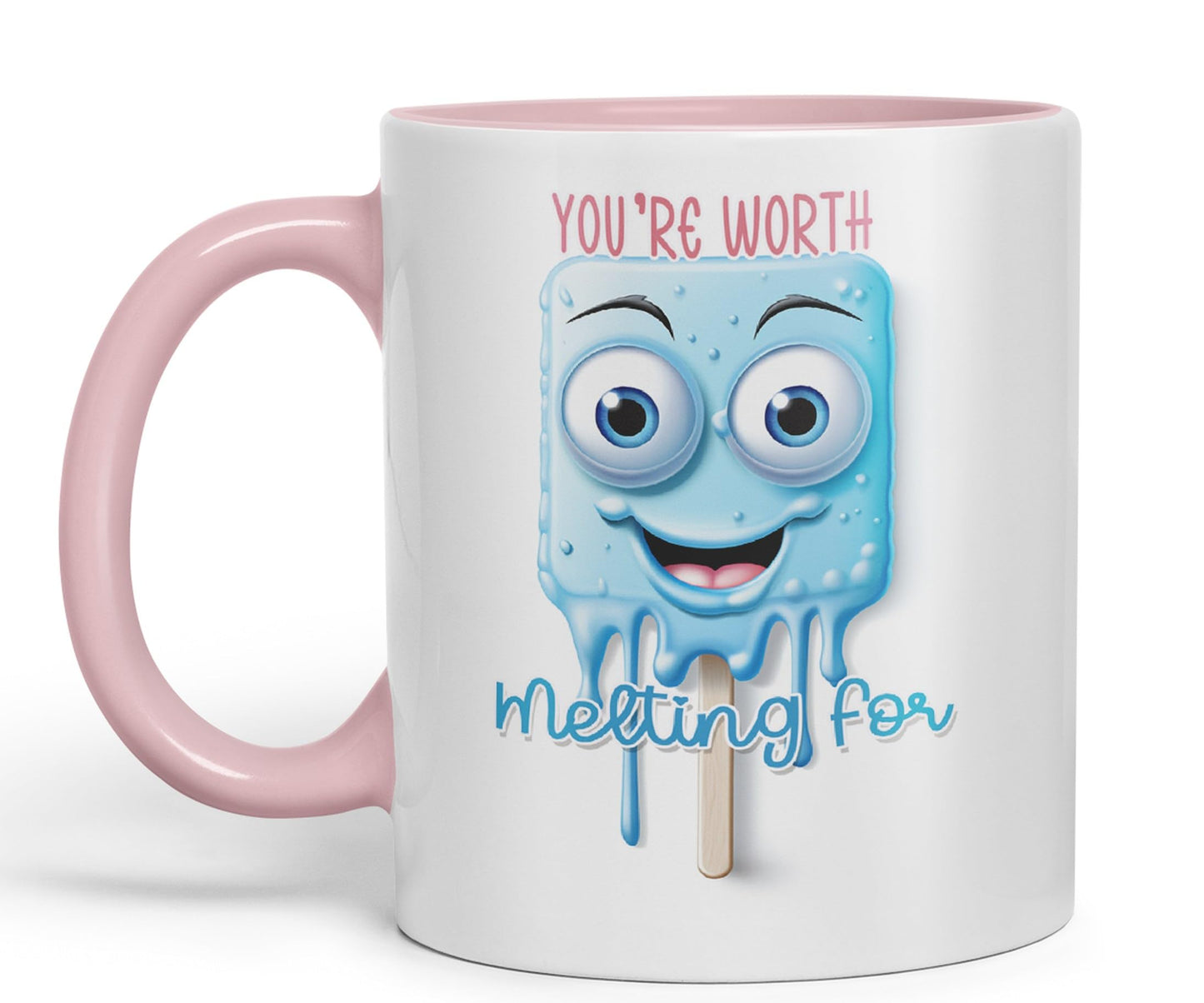 You're Worth Melting for, Joke sarkasm Sarcastic Ceramic Coloured Mug Cup for Tea Coffee Hot Brew 330ml 11Oz Gift
