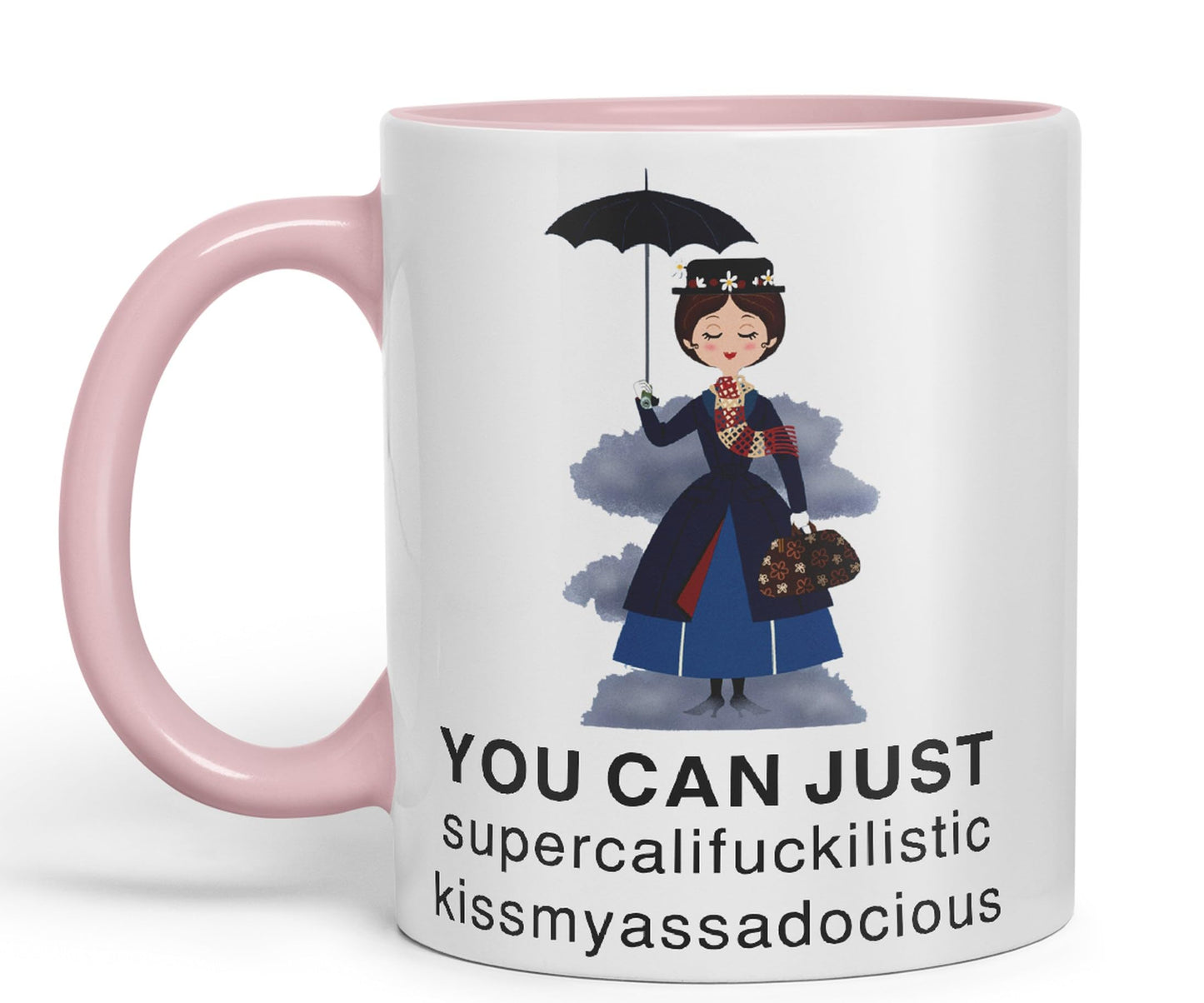 Vixar You Can Just Supercalifuckilistic Kissmyassadocious Mary Poppins Ceramic 330 ml Coloured Mug Cup Gift Tea Coffee Christmas Office Home Funny Joke