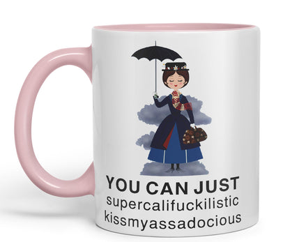 Vixar You Can Just Supercalifuckilistic Kissmyassadocious Mary Poppins Ceramic 330 ml Coloured Mug Cup Gift Tea Coffee Christmas Office Home Funny Joke