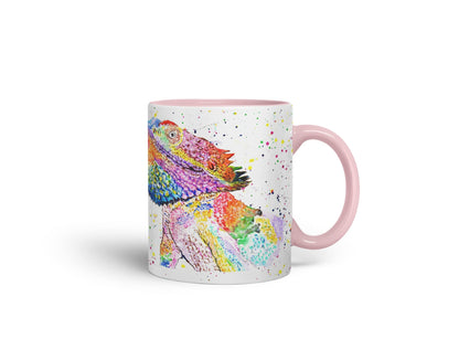 Vixar Bearded Dragon Reptile Pogona Pet Animals Watercolour Art Coloured Mug Cup Gift Birthday Work Office Tea Coffee