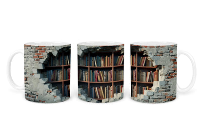 Vixar Book Wall Mug Ceramic Mug Cup Gift for Reading Lovers, 10oz V1