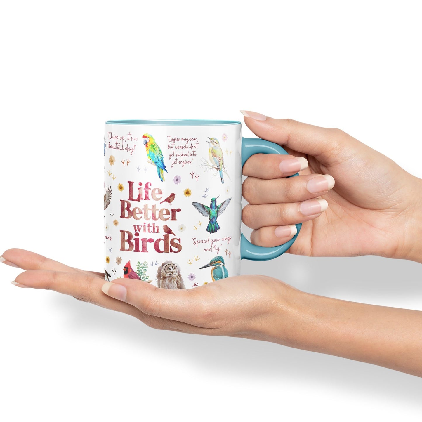 Life Better with Birds Joke sarkasm Sarcastic Ceramic Coloured Mug Cup for Tea Coffee Hot Brew 330ml 11Oz Gift