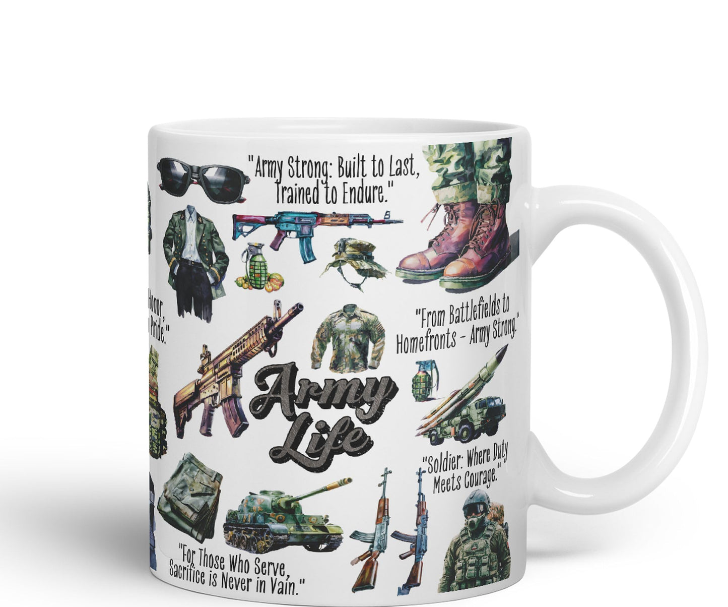 Army Life Serving with Honor, Pride Joke sarkasm Sarcastic Ceramic Coloured Mug Cup for Tea Coffee Hot Brew 330ml 11Oz Gift