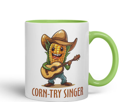 Corn-Try Singer Joke sarkasm Sarcastic Ceramic Coloured Mug Cup for Tea Coffee Hot Brew 330ml 11Oz Gift