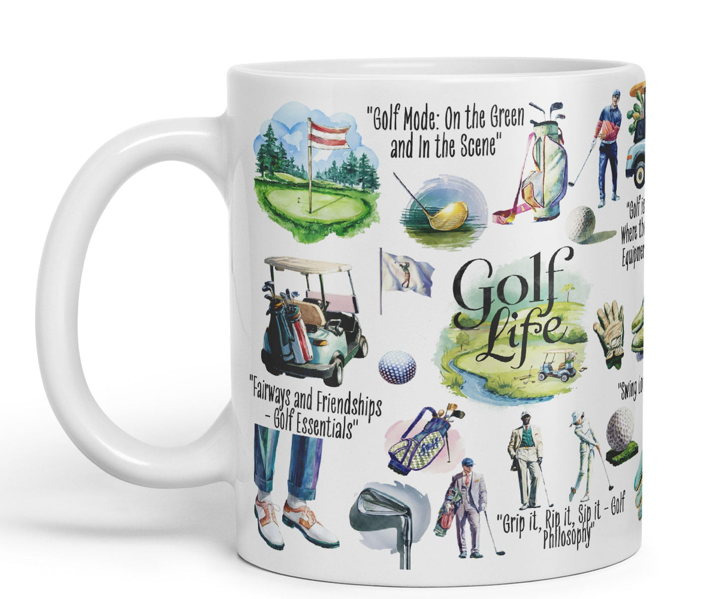 Golf Life Golfer Sport Joke sarkasm Sarcastic Ceramic Coloured Mug Cup for Tea Coffee Hot Brew 330ml 11Oz Gift