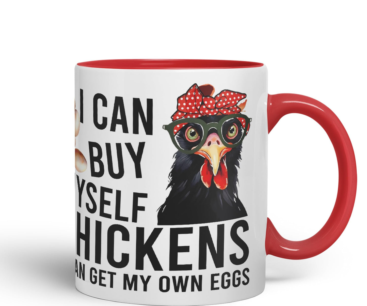 Vixar I can Buy Myself Chickens Sarcastic Joke Ceramic Coloured Mug Cup for Tea Coffee Hot Brew 330ml 11oz