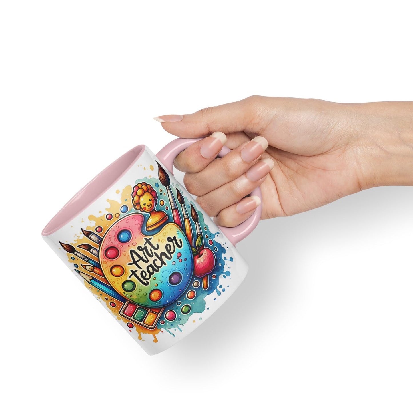 Vixar Art Teacher Mug Thank You, End of School Gift Ceramic Coloured Mug Cup for Tea Coffee Hot Brew 330ml 11Oz Gift
