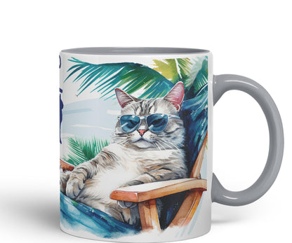 Vixar Cat Lover I Work Hard so My cat can Have a Better Life Coloured Ceramic Mug Cup Gift 330ml 11oz Work Office Tea Coffee